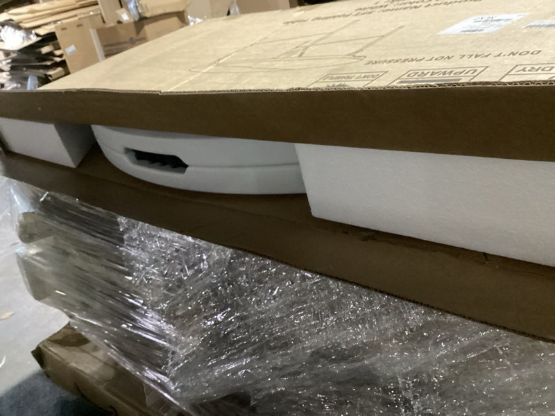 Condition photo showing New/Like New for 5 ft round folding tables with carrying handle 60 inch heavy duty portable plastic commercial table steel legs for party, dining, wedding, events, picnic indoor, outdoor (white,1 pack)