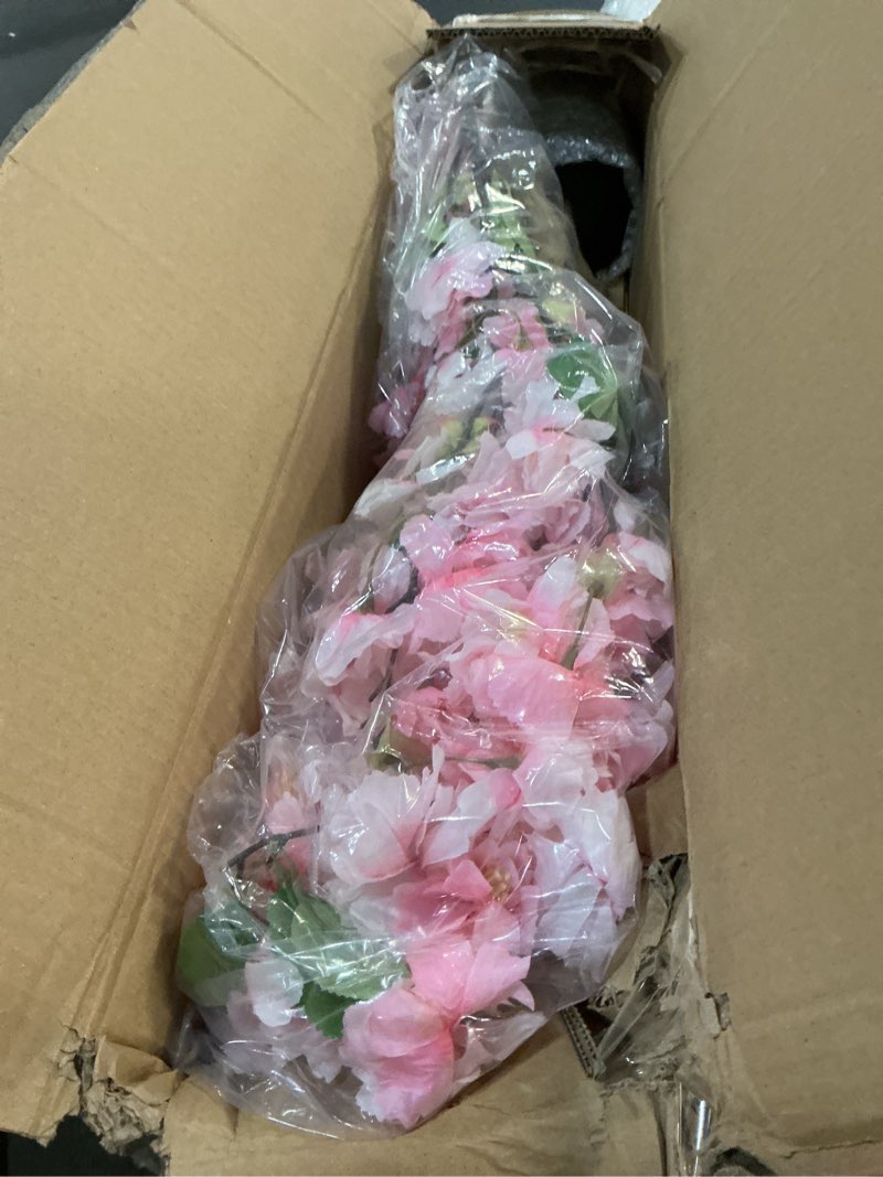 Condition photo showing Good Condition for Goplus 6.5FT Artificial Cherry Blossom Tree, Pink Fake Flower Tree, Faux Floral Plant Blooming Tree in Cement Pot, Tall Potted Artificial Tree for Indoor Outdoor Office Home Porch Decor