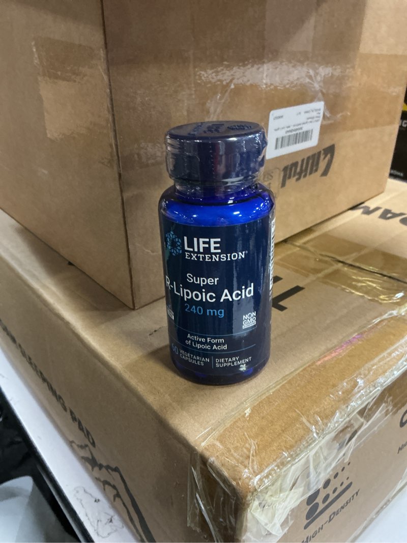 Condition photo showing New/Like New for ((EXP:04/2026))Life Extension Super R-Lipoic Acid – Healthy Aging, oxidative Stress Defense – with 240 mg of Active R-Form of R-Lipoic Acid – Gluten-Free – Non-GMO – Vegetarian – 60 Capsules 60 Count (Pack of 1)