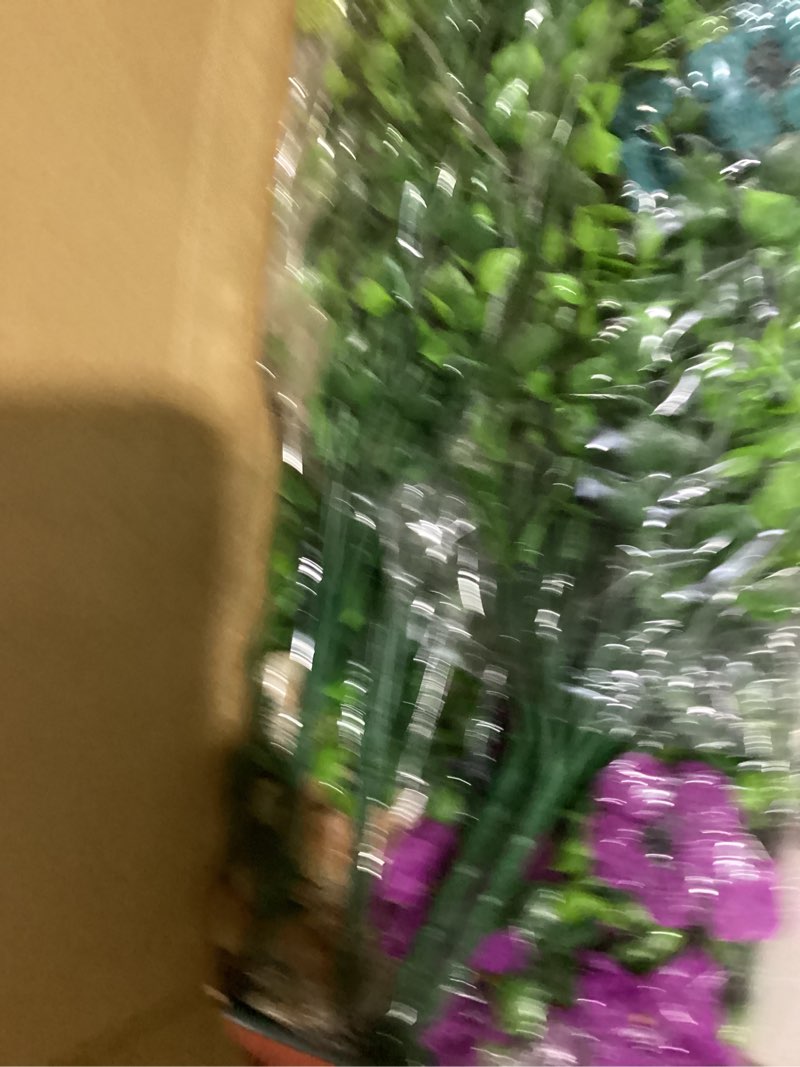 Condition photo showing Good Condition for artificial flowers for outdoor decor, 16 pack uv-resistant fake colorful silk daisy flowers, perfect for spring & summer decorating – front porch, patio, window boxes, and potted plants mixed color2(green,teal,purple,blue,champagne)