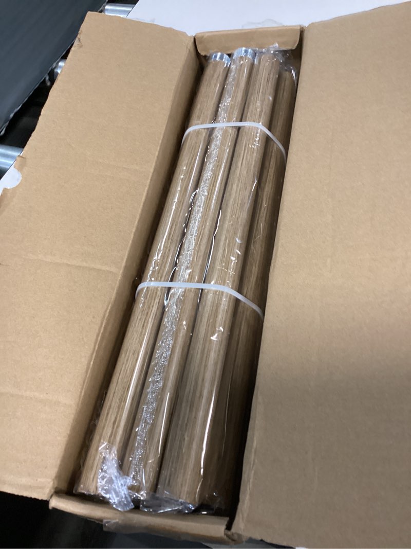 Condition photo showing New/Like New for qdwis 2 pack boho wood curtain rods for windows 28 to 48 inch,1" adjustable heavy duty window curtain rod with imitation wood grain finials,rustic decorative drapery rods set 18-60'',weathered wood 18'' - 60'' (2 pack) weathered wood