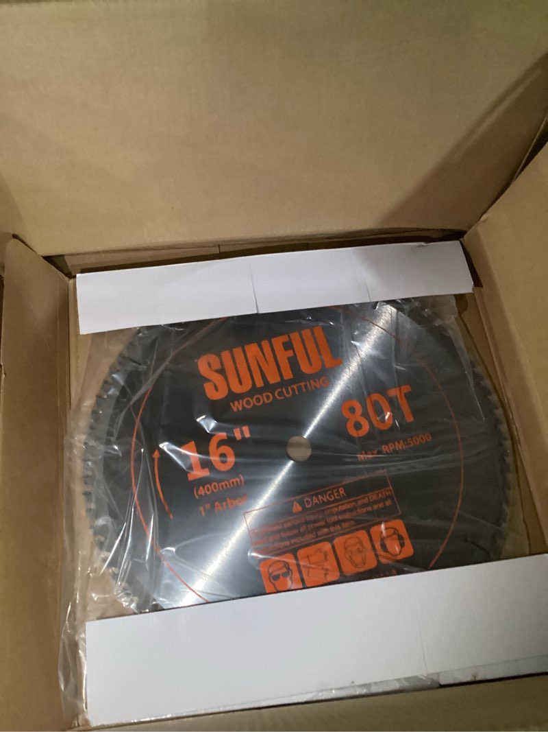 16 inch miter/table saw blades 80t with 1 inch arbor circular saw blade for cutting wood (16")