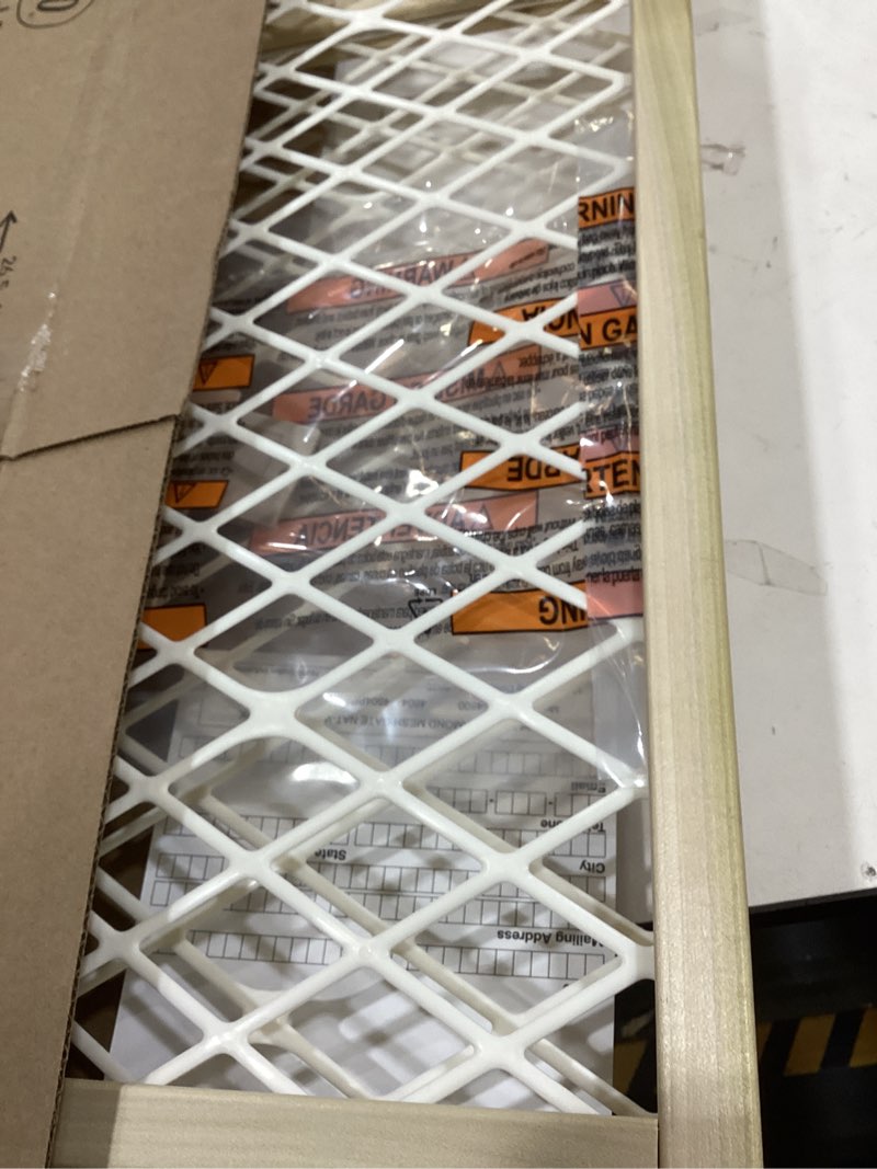 Condition photo showing New/Like New for Toddleroo by North States - Diamond Mesh Wooden Baby Gate: Pressure Mounted Baby Gate for Doorways - Adjustable 26.5 to 42 Inches Wide - 23 Inches Tall