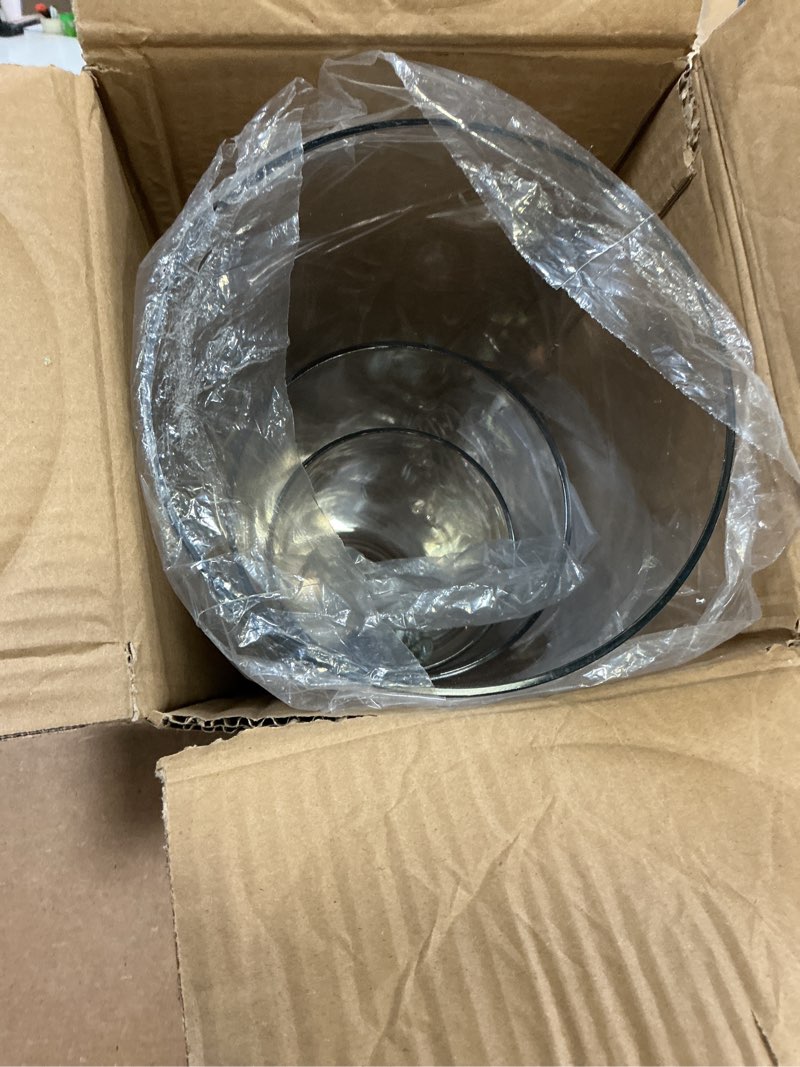 Condition photo showing Good Condition for extra large acrylic cylinder clear vase for floor, 20 in tall big wide mouth plastic unbreakable hurricane flower vases of 3 for home decor (d 8", d 6", d 4.8" + 3 holder) 3-xxl clear