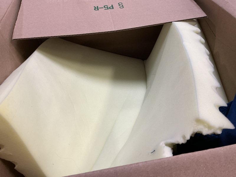 Condition photo showing As Is for KSIIA Orthopedic Dog Crate Bed Waterproof Dog beds for Extra Large Dogs Deluxe Plush Washable Pet Mat with Egg Crate Foam & Removable Cover, 47 x 29 Inch, Blue Blue 47.0"L x 29.0"W x 4.0"Th