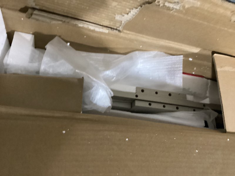 Condition photo showing As Is for Seventable Coffee Table, 47.2" Lift Top Coffee Table with 2 Storage Drawers and Hidden Compartment, Retro Center Table with Wooden Lift Tabletop for Living Room, Gray Grey 47.2"Dx19.7"Wx18.2"-24.3"H