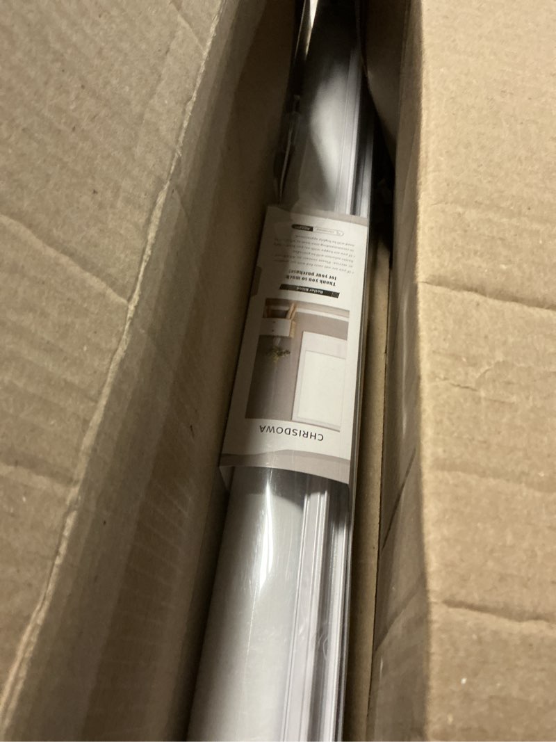 Condition photo showing Good Condition for chrisdowa cordless 100% blackout roller shade, with striped jacquard, thermal insulated, uv protection fabric, total blackout blinds for window, french doors, home and office. beige, 30" w x 72" h 30"w x 72"h beige