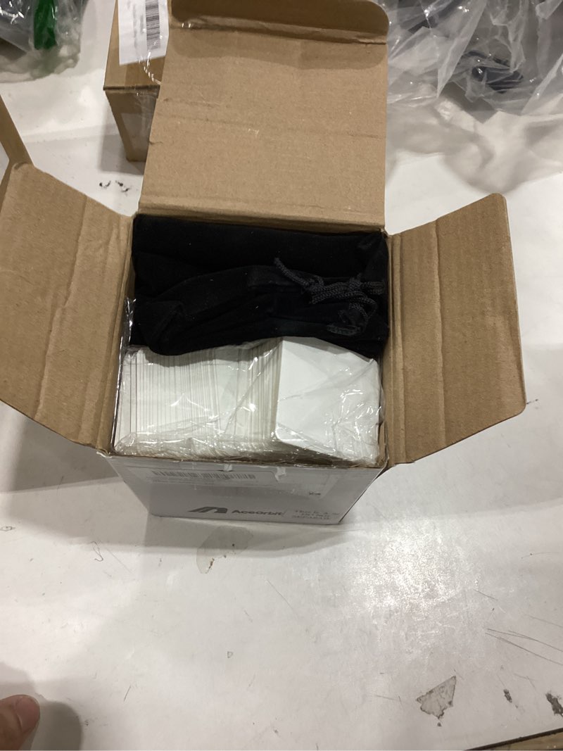 Condition photo showing New/Like New for Blank Board Game Set 20 Pcs Hexagon Blank Board Game with Dice Playing Cards Wood Chips Velvet Bag Create Your Own Whiteboard Tiles for DIY Family Games