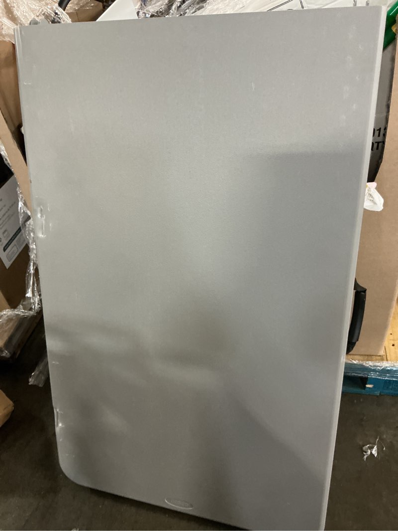 Condition photo showing As Is for cosco 2.6-ft x 8-ft indoor rectangle resin gray folding banquet table