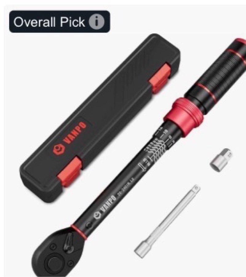 VANPO 1/2-inch Drive Click Torque Wrench Set, 20-260 Ft-Lb / 27.1-352.3 Nm, 22.04", Dual Direction, 