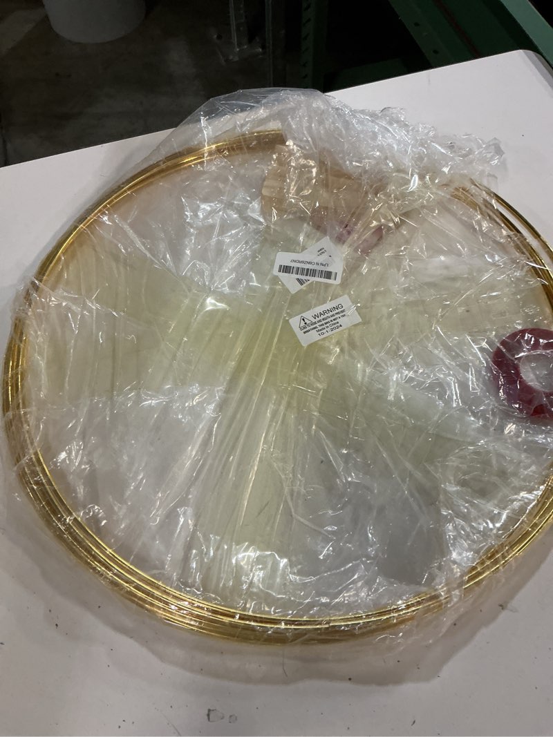 Condition photo showing Good Condition for 6 pack floral hoop with stand and 38-yard paddle wire 20 inch metal rings for diy centerpiece table decorations crafts macrame rings hoop wreath dream catcher rings wedding christmas wreaths, gold gold 20 inches