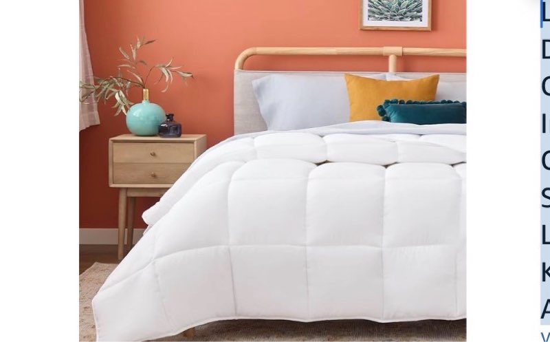 linenspa white down alternative comforter and duvet insert - all-season comforter with box stitch and 8 duvet loops - bedding for kids, teens, and adults - queen