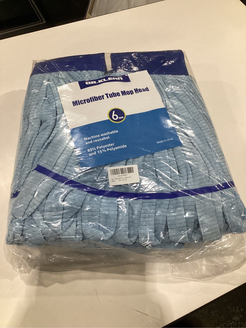 Condition photo showing New/Like New for  6 Pack Large Microfiber Tube Mop Heads,6 inch,Heavy Duty Mop Head,Highly Absorbent,Commercial Mop Head Replacement,Wet Mop Heads Replacement,for Hardwood, Tile, Laminate Floors,Blue (Blue)