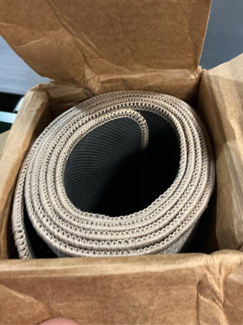 Condition photo showing Good Condition for color&geometry ultra thin indoor door mat (rolled-up no creases) 48"x72", non slip rubber backed dirt trapper door mat indoor entrance, low profile entryway mat, easy clean, light brown linen light brown linen 4' x 6' (rectangular)