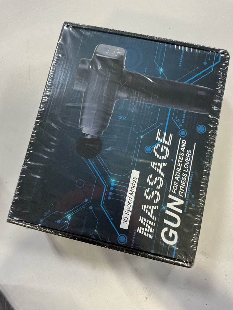 Condition photo showing New/Like New for ZonGym Massage Gun Deep Tissue, Percussive Muscle Massager, 30 Speeds Quiet Brushless Motor Handheld Massager for Neck Back Shoulder, LCD Touch Screen, 6 Heads and Carrying Case - Matte Black