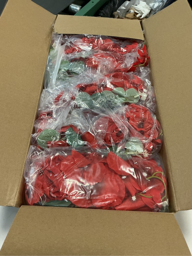 Condition photo showing Good Condition for wedding centerpieces for tables 6pcs red rose ball artificial flower arrangements 11" silk floral half balls for party home valentine's day decoration 11" diam red 6