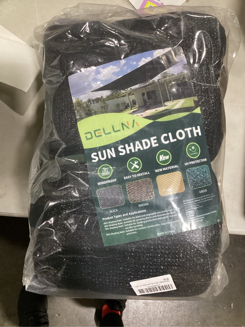 Condition photo showing Good Condition for Shade Cloth for Garden 20x20ft, 70% Sunblock Mesh Tarp & Outdoor Sun Shade with Grommets, Sun Shade Outdoor Cover, Plant Covers Freeze Protection for Greenhouse, Kennel, Lawn, Patio 20*20FT black