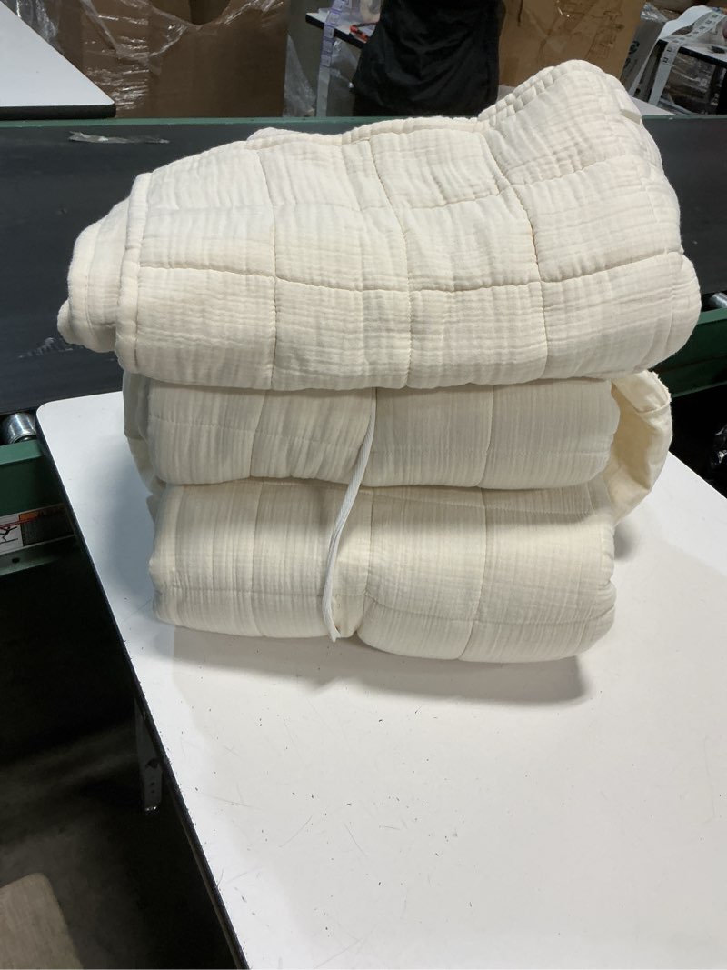 Condition photo showing Good Condition for quince, organic cotton gauze duvet cover set 3 pieces king undyed
