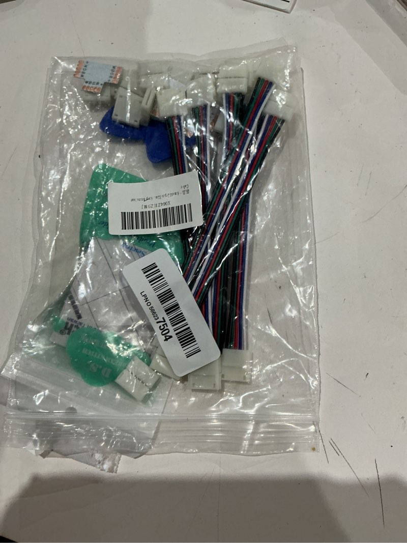 Condition photo showing As Is for amefil 5-pin 12mm smd led connector set, no-solder seamless connector, l/t splitter right-angle bend, rgbw 5050 light strip transition cable