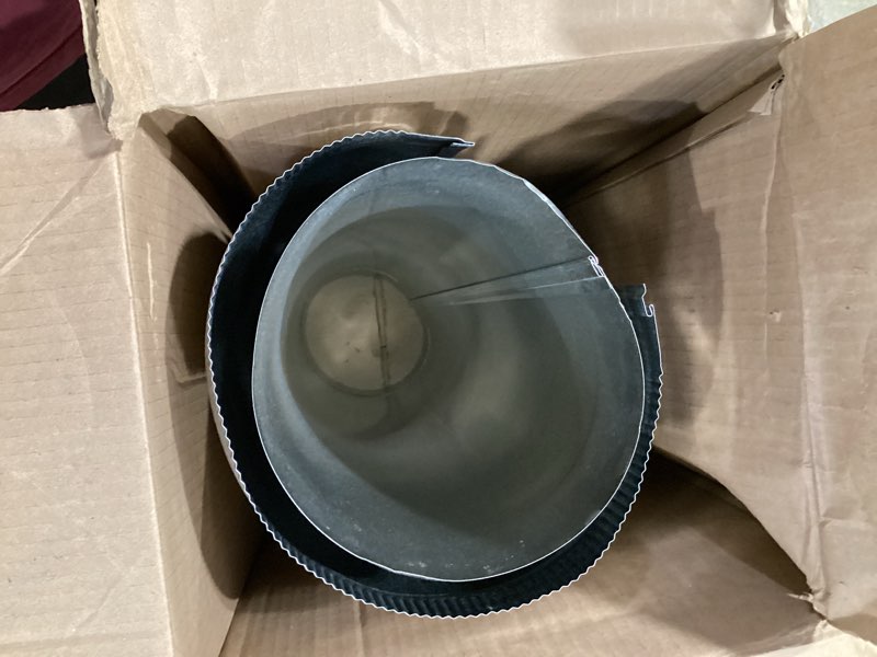 Condition photo showing As Is for 8 in. x 36 in. round metal duct pipe