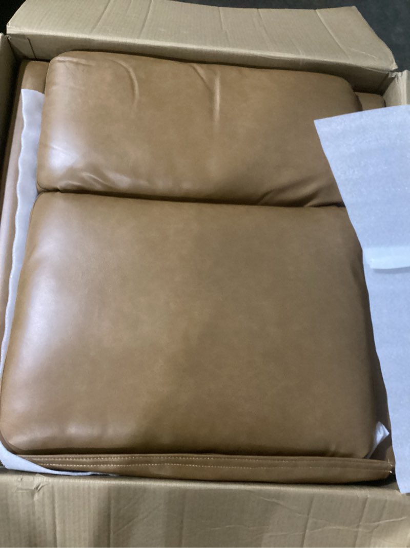 Condition photo showing Good Condition for COLAMY Push Back Recliner Chair,Mid Century Modern Wingback Chair, Comfy Armchair PU Leather Living Room Chairs with Wood Legs Reclining Chair Adjustable,Camel