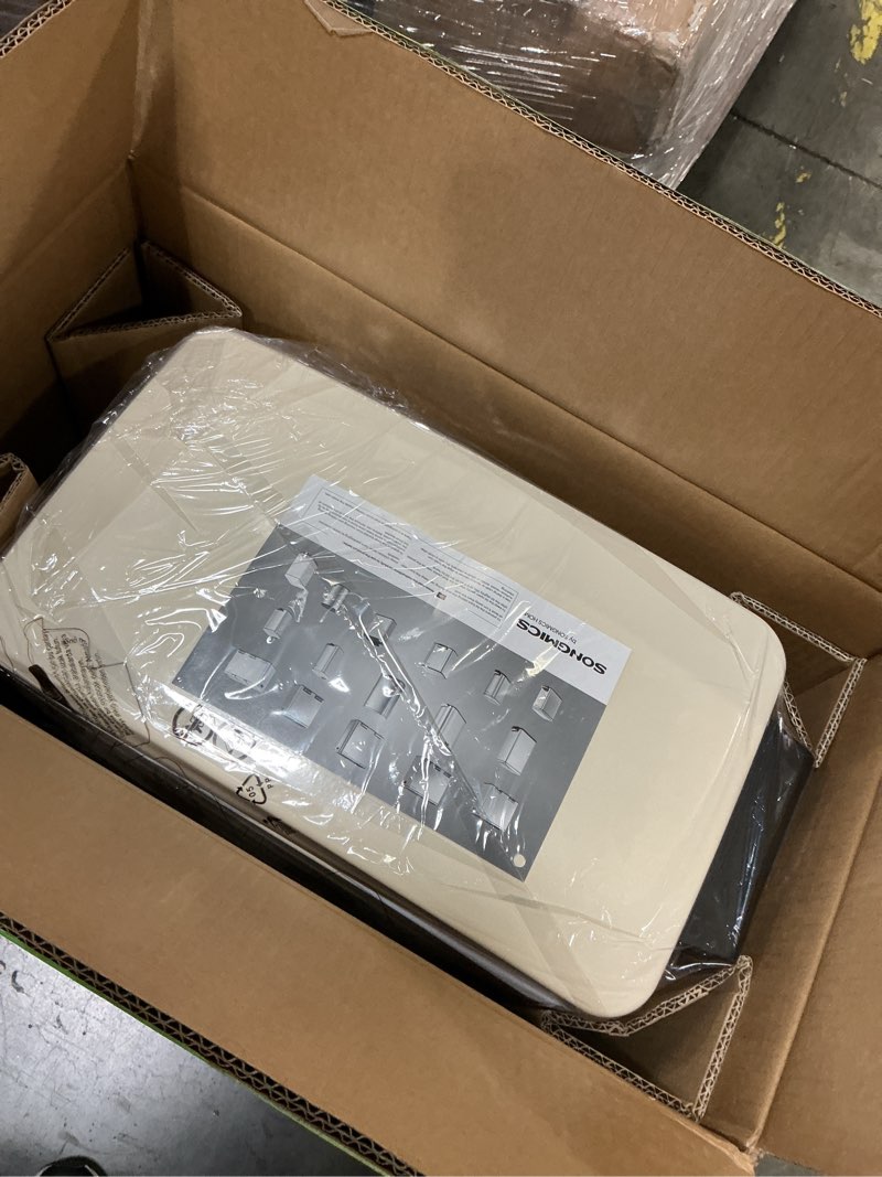 Condition photo showing New/Like New for SONGMICS Slim Trash Can, 13-Gallon (50 L) Garbage Can for Narrow Spaces with Soft-Close Lid, Inner Bucket, and Step-on Pedal, Stainless Steel, 15 Trash Bags Included, Sand Beige ULTB510A01