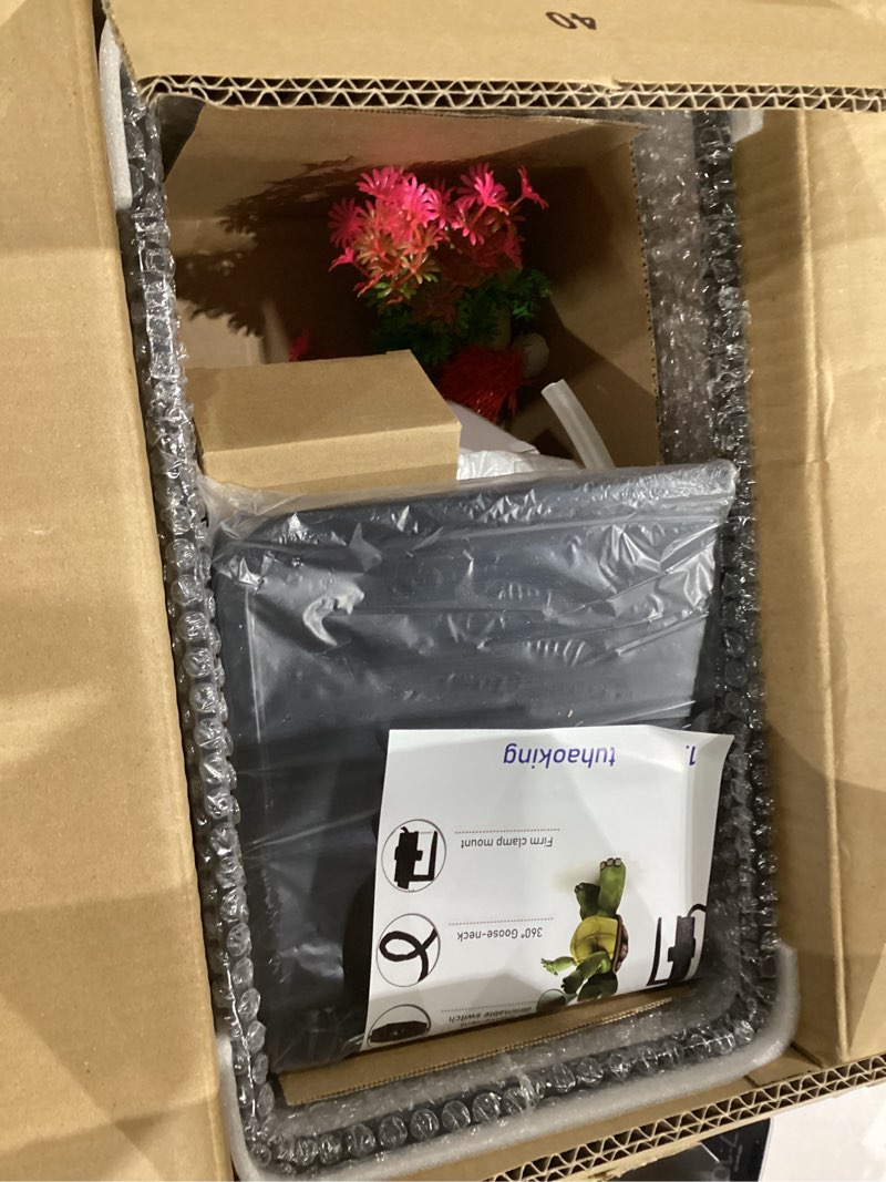 Condition photo showing Good Condition for (tank + light +pump + filter balls) turtle tank kit, turtle tank starter kit,bottom drainage, multi-function areas for turtles, crabs,fishes, amphibians,reptiles. (15.75 x 8.64 x 8.64 inch) m+light+pump+filter balls
