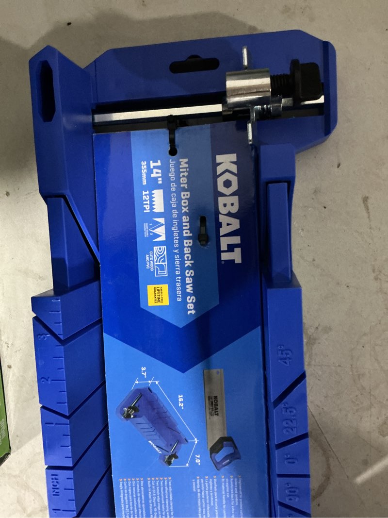 Condition photo showing Good Condition for kobalt with miter box 14-in fine finish cut back saw