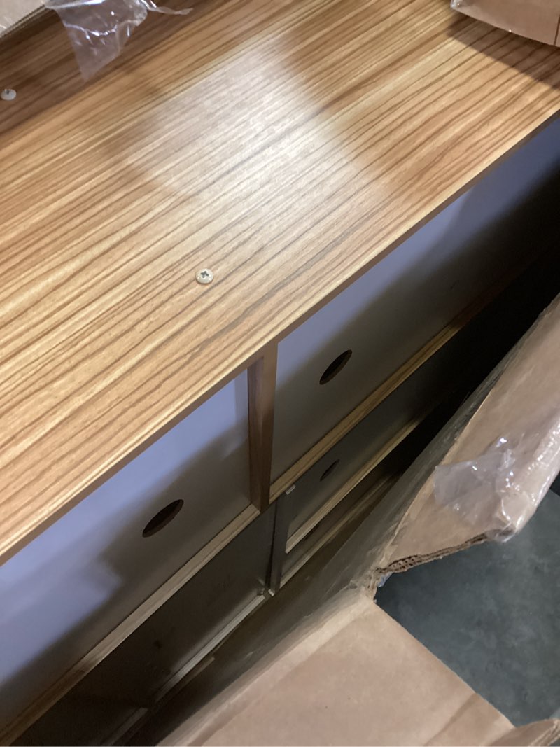 Condition photo showing As Is for Incomplete, Wooden Play Kitchen Toy Set with Light, Kids Children Pretend Toy Kitchen Playset, Sink Play Toy Oven with Microwave,Toddler Cooking Set Toy for Ages 3+ Nature Wood