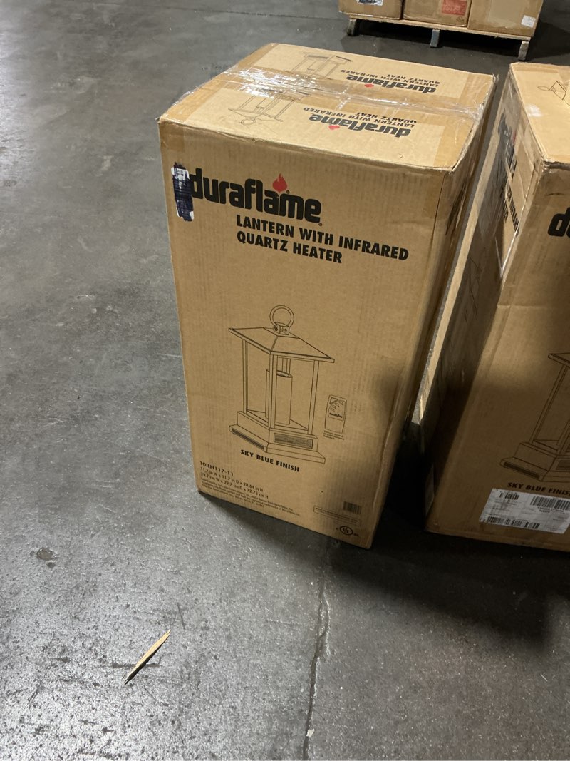 Condition photo showing Good Condition for Duraflame 28” Electric Lantern with Infrared Heat and Remote Control, SKY BLUE FINISH 