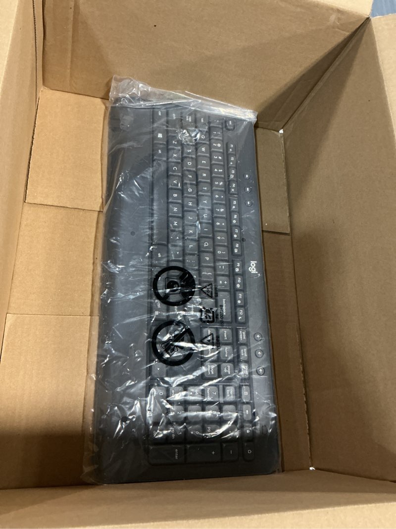 Condition photo showing As Is for (Similar)Logitech K250 Bluetooth Keyboard with Numpad, Easy Connectivity, Compact Wireless Keyboard Made with Recycled Plastic, Spill-Resistant, Comfortable Keys - Windows/MacOS - Graphite Graphite Keyboard