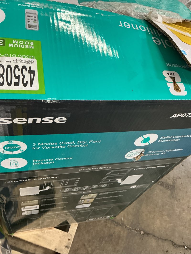 Condition photo showing Good Condition for hisense 7000-btu doe (115 volts) white vented wi-fi enabled portable air conditioner with remote cools 299-sq ft