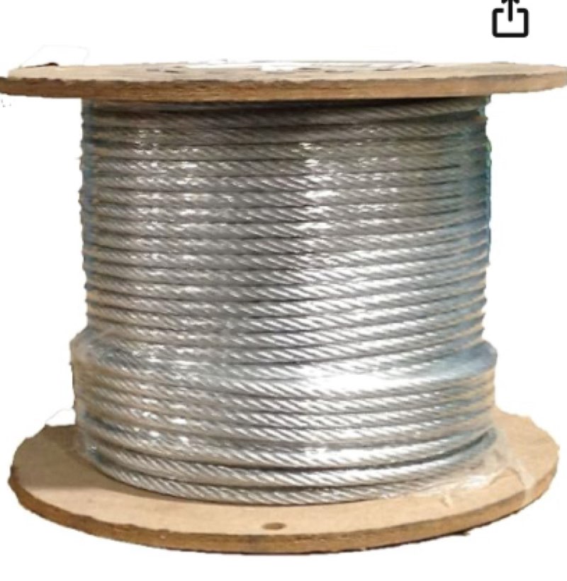 3/32 7x7 stainless steel aircraft wire rope cable t304 500' reel