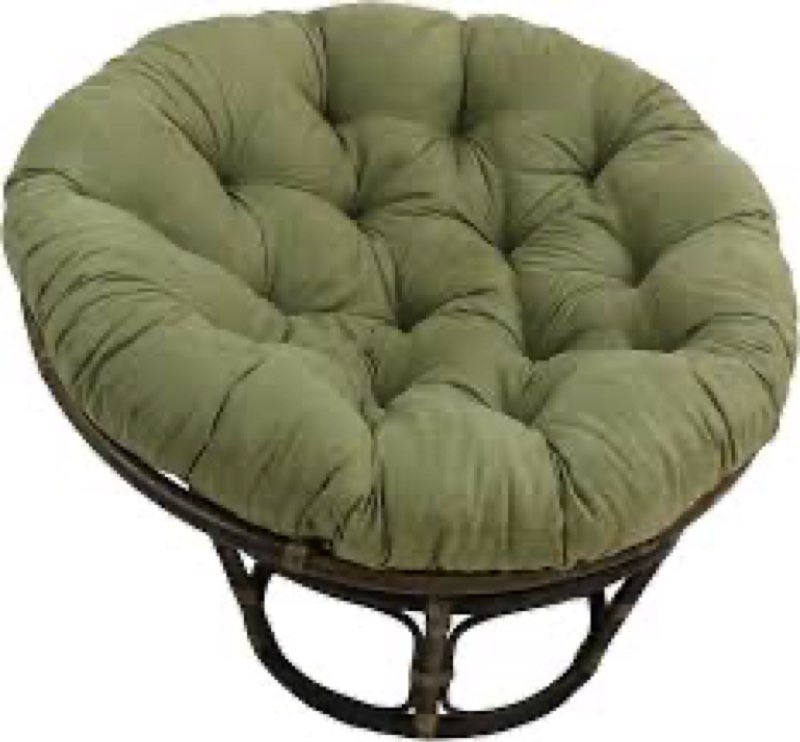 blazing needles solid microsuede papasan chair cushion, 52" x 6" x 52", sage green 52 in x 6 in x 52 in sage green