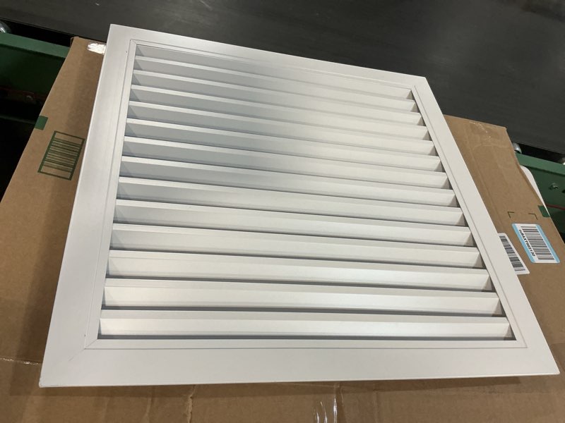 Condition photo showing Good Condition for patikil 20" x 20" aluminum return grille, air supply vent cover linear bar ventilation grille for sidewall wall ceiling hvac system, outer size: 21.7" x 21.7", white 20 x 20 inch