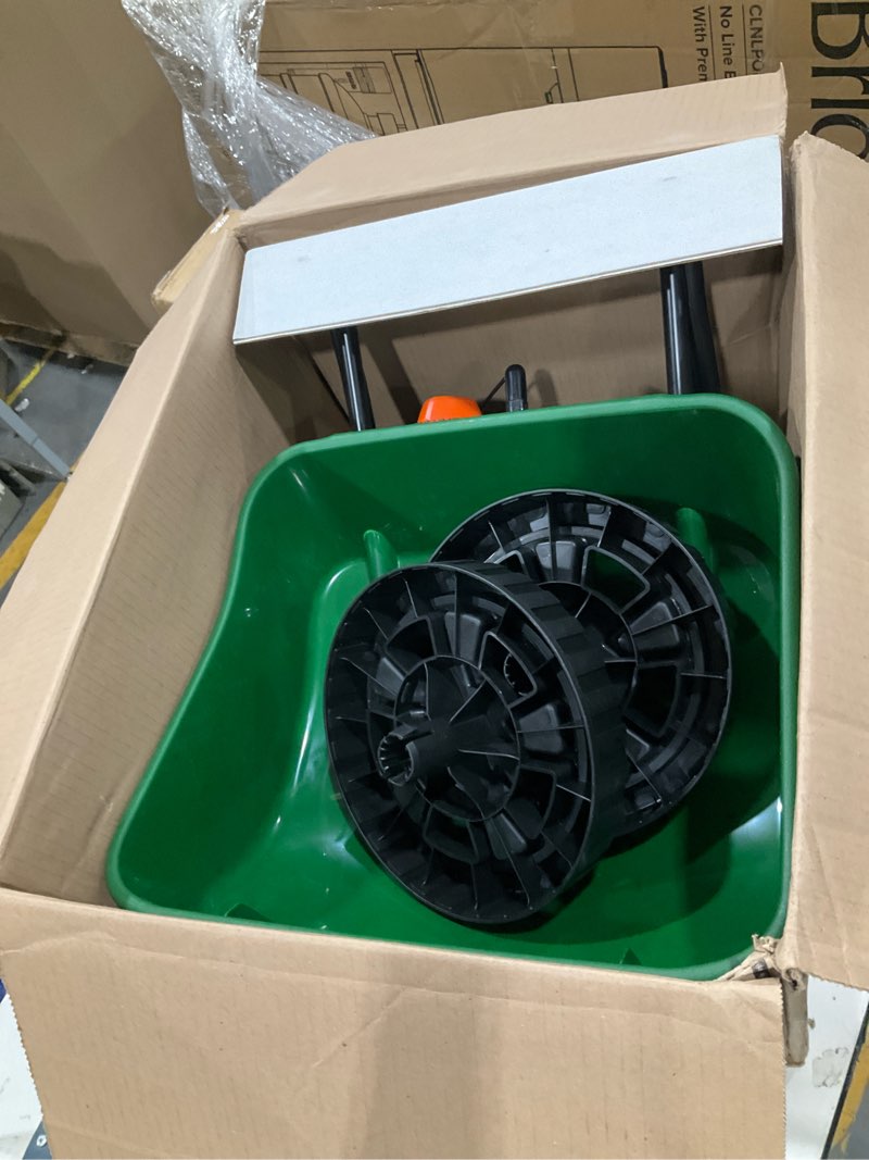 Condition photo showing As Is for scotts turf builder bundle for small, northern lawns and a scotts turf builder edgeguard mini broadcast spreader for seamless application 4-step small yard + spreader