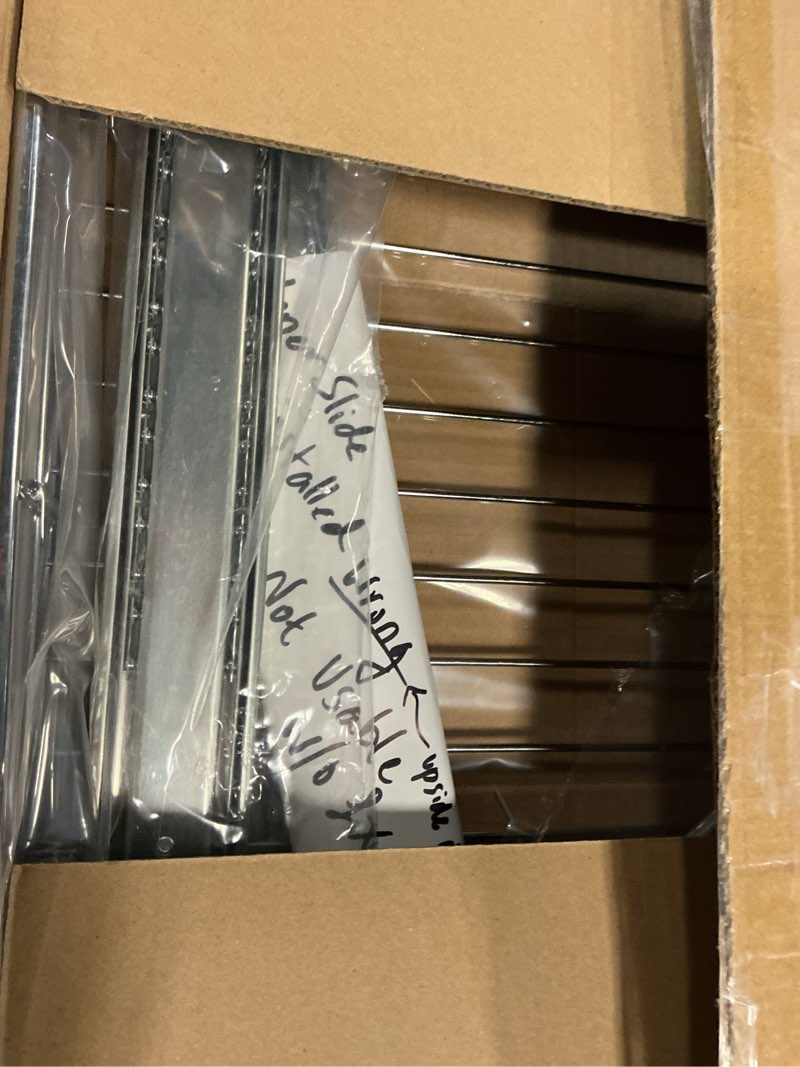 Condition photo showing New/Like New for pull out cabinet organizer, 15"w x 21"d, heavy duty smooth sliding under cabinet shelves for pots and pans, full-extension roll out drawers, slide out organization for home kitchen pantry chrome 15" w x 21" d (1-tier)
