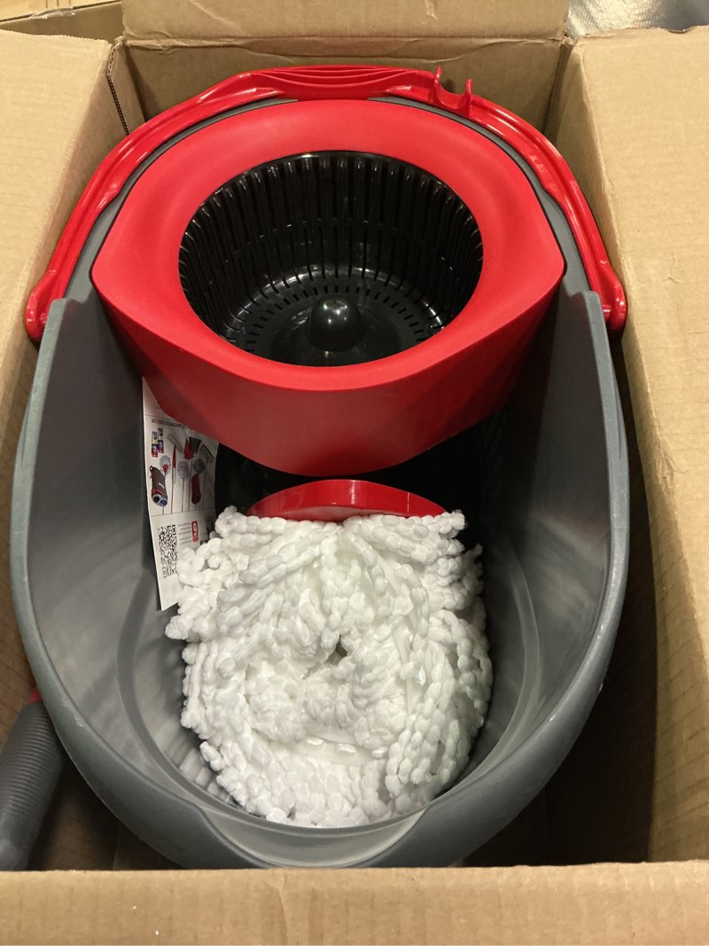 Condition photo showing Good Condition for O-Cedar EasyWring Microfiber Spin Mop, Bucket Floor Cleaning System, Red, Gray, Standard