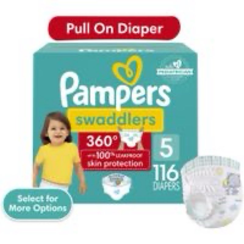 Wholesale Pampers Swaddlers 360 Pull-On Diapers, Size 5, 116 Count for