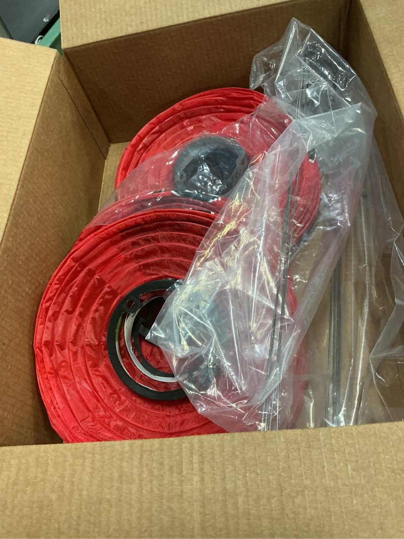 Condition photo showing Good Condition for Traditional Japanese Style Red Silk Hanging Sushi Bar Lantern 10x18 Inch, ZUEXT Set of 4 Waterproof Festive Indoor Outdoor Lanterns Home Yard Sushi Ramen Restaurant Decoration