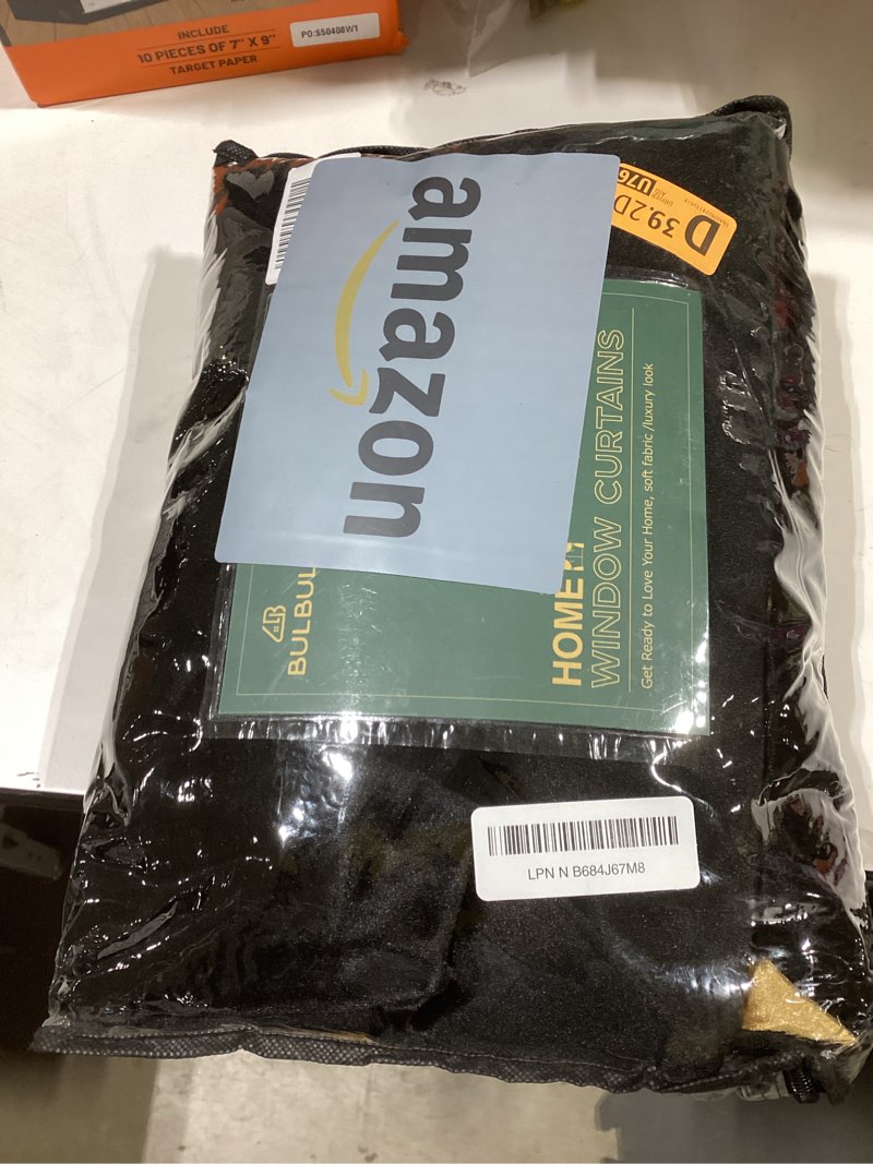 Condition photo showing Good Condition for velvet curtains for living room blak gold 72 inches long,2 panels blackout curtains modern color block back tab rod pocket soundproof drapes for bedroom window decor black & gold 52"w x 72"l (pack of 2)
