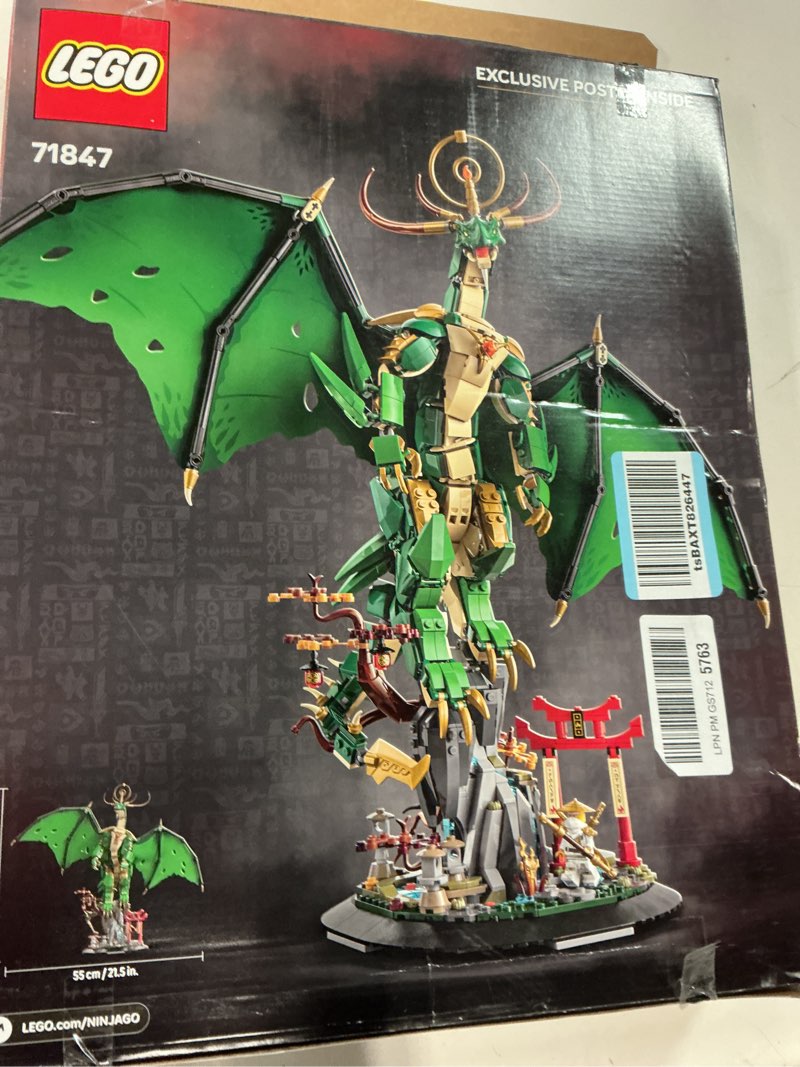 Condition photo showing Good Condition for lego ninjago the guardian dragon - model building kit from legends monstrosity series - room decor for teens - includes master wu minifigure - gift for teenage boys, girls, and fans, ages 14+ - 71847