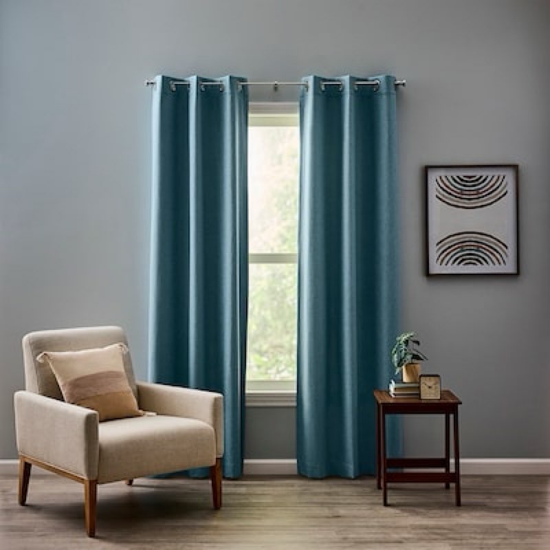 style selections 84-in mountain spring room darkening grommet curtain panel pair
