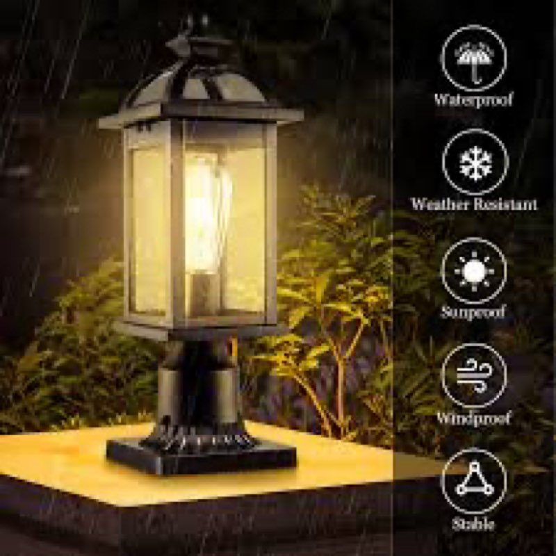 Darkaway Large Outdoor Post Lights Lamp Posts Outdoor Lighting, 21.7inch Waterproof Aluminum Post Li