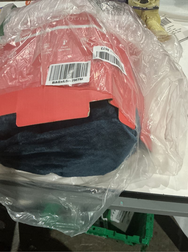 Condition photo showing Good Condition for JOYWOO Wearable Heated Blanket Hoodie,Oversized Cordless Portable Heating Hooded Blanket Cat Lovers,Christmas Gifts for Women,Men,Cozy Sherpa Sweatshirt Electric Blankets Throw for Adult Outdoor,Navy Navy Blue Adult