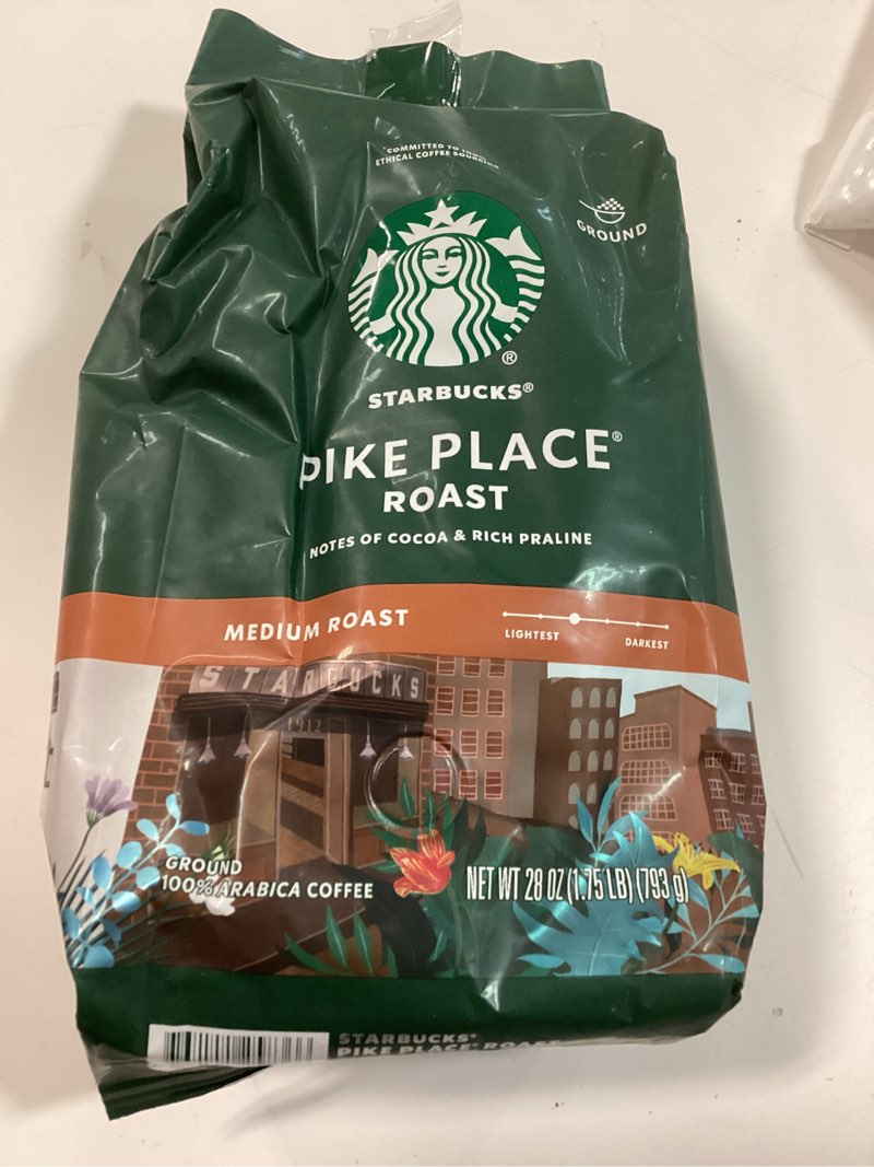 Condition photo showing Good Condition for Starbucks Ground Coffee, Medium Roast Coffee, Pike Place Roast, 100% Arabica, 1 Bag (28 Oz) (BEST BEFORE:25/JAN/26)
