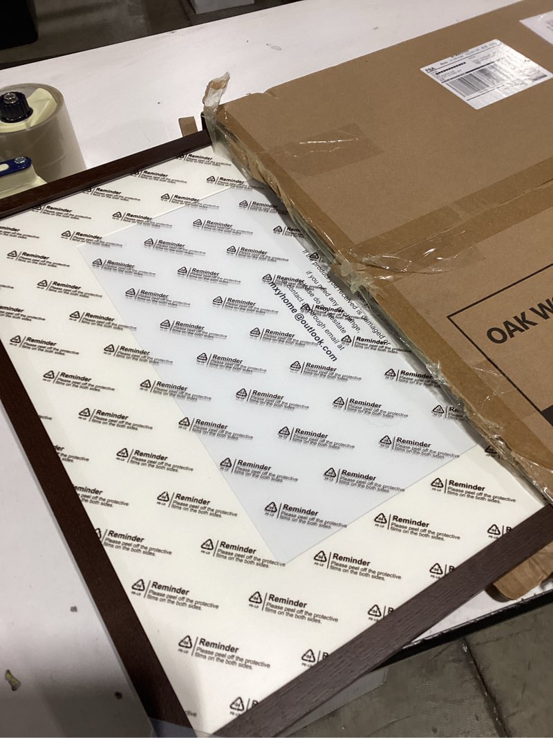 Condition photo showing Good Condition for 16x24 Frame, Solid Oak Wood 16x24 Poster Frame with Mat to 12x18, 24x16 Picture Frames for Wall, Natural Oak 16 x 24 Frame, (Walnut Set of 1) 16x24 in - 1P Walnut