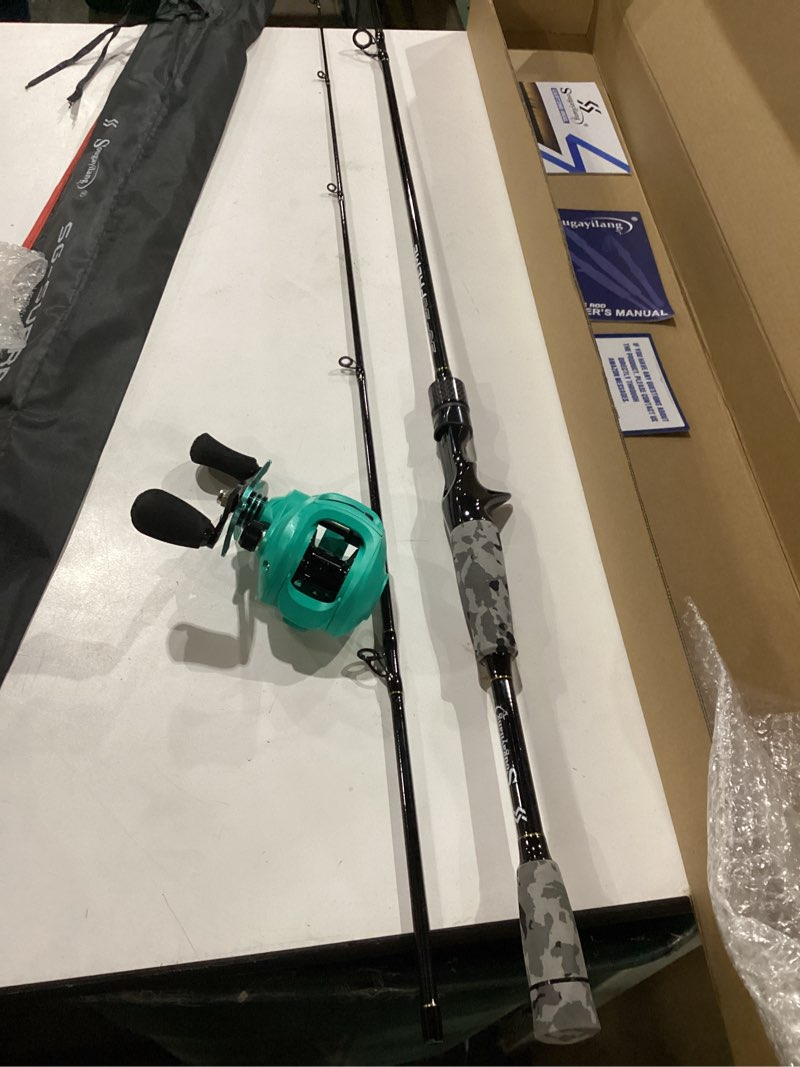Condition photo showing New/Like New for sougayilang fishing rod and reel combo, turquoise, left hand