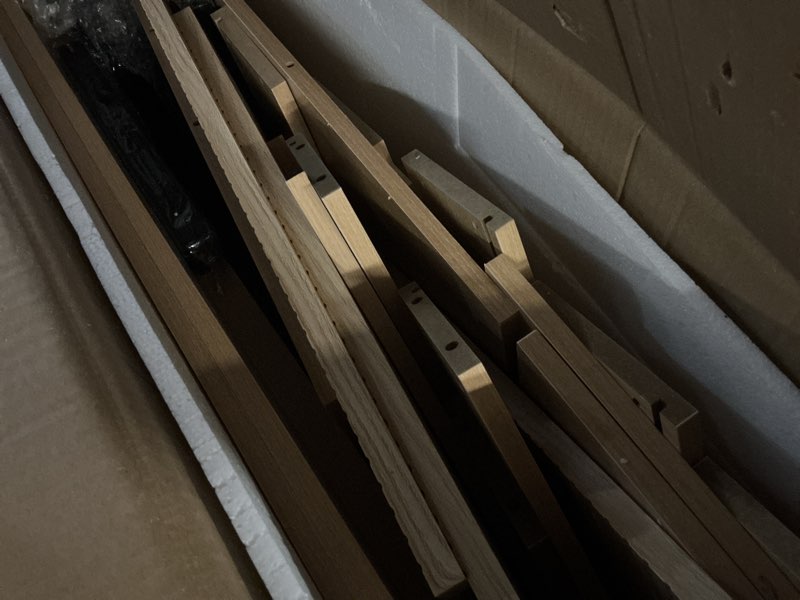 Condition photo showing As Is for Modern Chest of Drawers with 9 Drawers,Deep Drawers,Clothes Organizer,Large Storage Cabinet for Living Room, Bedroom,Hallway,with Anti-Tipping Device, Oak Oak 9 - Drawers Dresser