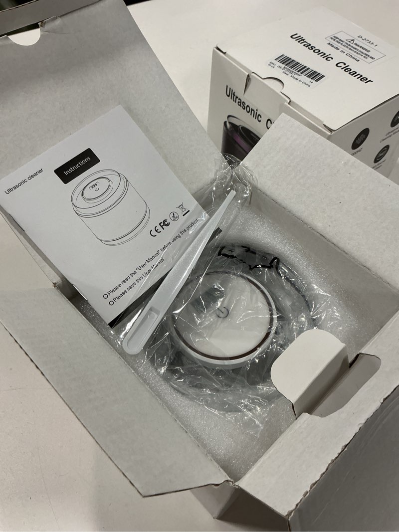 Condition photo showing New/Like New for Simfree Ultrasonic Retainer Cleaner - 45kHz Ultrasonic - 4 Modes Denture Cleaner Machine 200ML with Digital Timer for Dentures, Mouth Guards, Braces, Toothbrush Heads, Jewelry - White